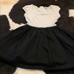 White and black dress